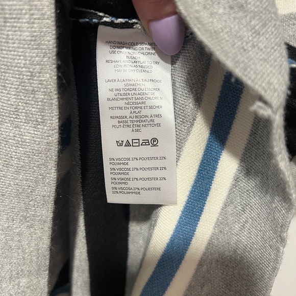 The Noah Muscle Tank Sweater by Maeve size S Stripes Blue Black White - Picture 8 of 8